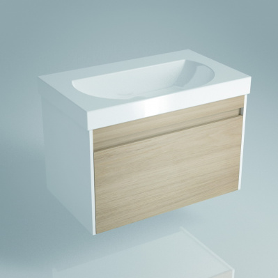 Тумба под умывальник Kerama Marazzi Buongiorno BG.80.1+1\OAK, белый\дуб санома
