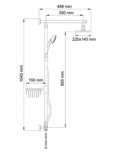A016 Душевой комплект, 102х52 см