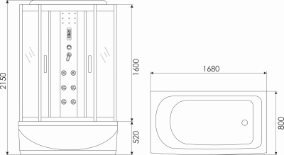 Бокс душевой Erlit Comfort ER4517TP-C3
