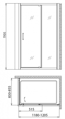 Душевой уголок Gemy Sunny Bay S28191B-A85 120x85x190