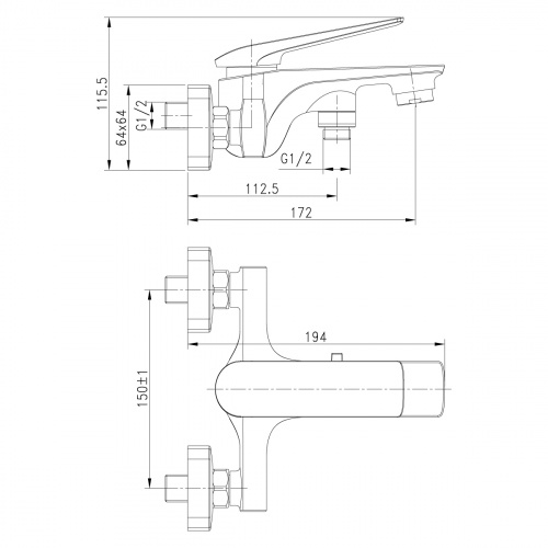 Смеситель Lemark Allegro LM5914CW для ванны