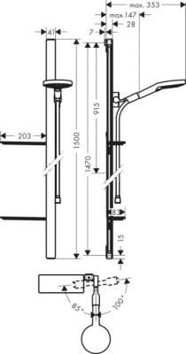 Душевой гарнитур Hansgrohe Raindence Select S 120/Unica' E 150 см. 27646400, белый/хром