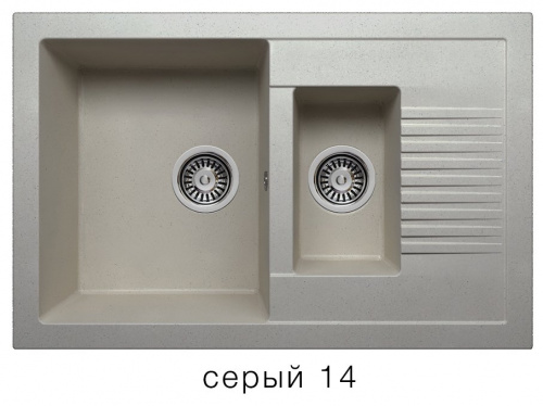 Кухонная мойка Polygran F-21 серый, 77х49х19