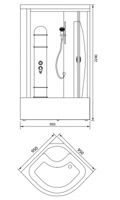 Душевая кабина Aquanet Sirius 95x95, прозрачное стекло