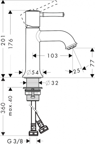 Смеситель для раковины Hansgrohe Talis Classic 14118000, хром