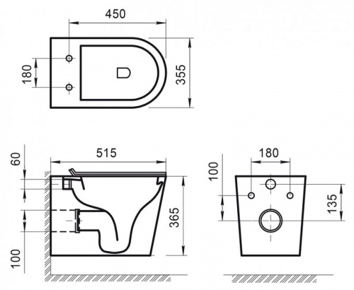 Унитаз подвесной безободковый BELBAGNO FLAY-R