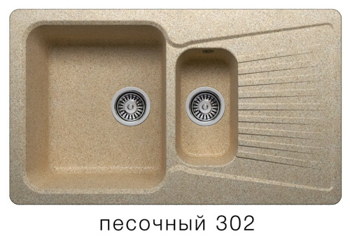 Кухонная мойка Polygran F-18 песочный, 84х49х20
