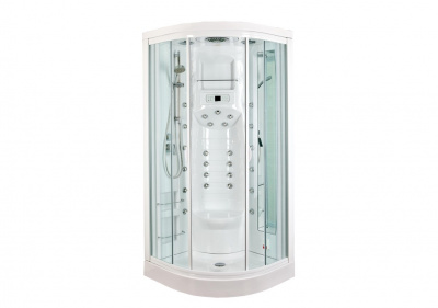Душевая кабина Aquanet Fiji 95x95 с г/м, с паром, прозрачное стекло