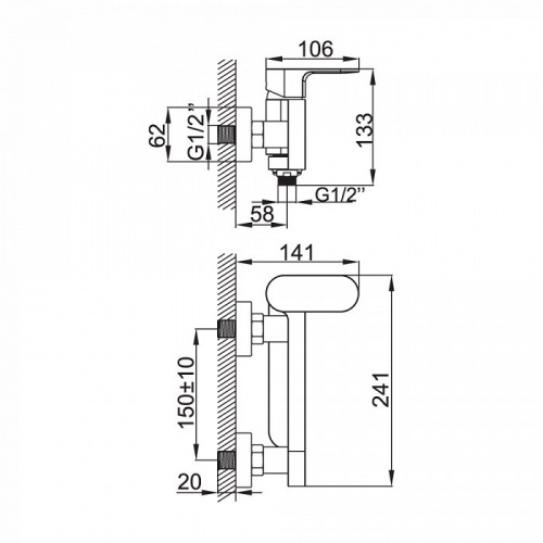 Смеситель для ванны Iddis Mirro MIRSB02i02WA, хром