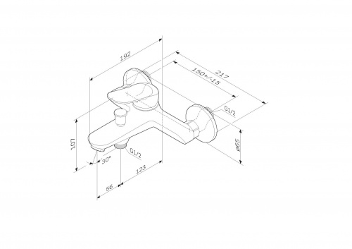 F85C10000 Sunny, смеситель для ванны и душа, хром, шт