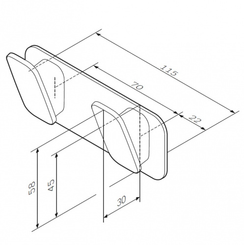 A50A35600 Inspire 2.0, Двойной крючок для полотенец, хром, шт