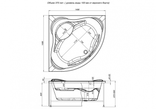 Акриловая ванна Aquanet Malta New 150x150