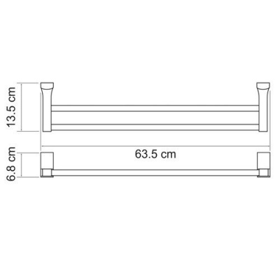 Штанга для полотенец двойная WasserKRAFT Leine K-5040, хром