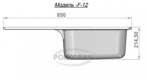 Кухонная мойка Polygran F-12 песочный, 76х50х20