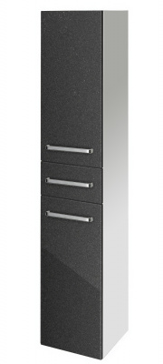 Пенал Dreja Q Max 35 s л/п высокий с ящиком, антрацит глянец