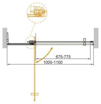 Душевой угол Cezares SLIDER-B-1-90/100-C-Cr 90x195