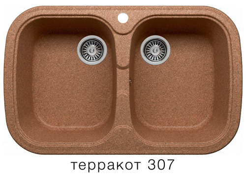 Кухонная мойка Polygran F-150 терракот, 80х50х20