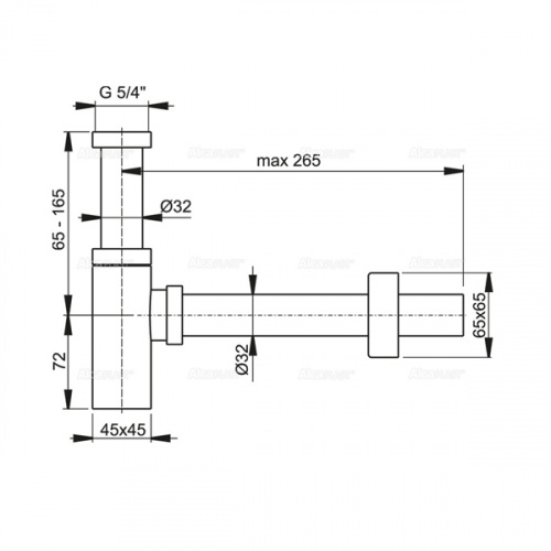 Сифон для раковины AlcaPlast DESIGN A401 квадратный