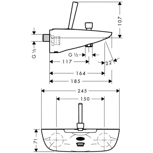Смеситель для ванной Hansgrohe PuraVida 15472000, хром