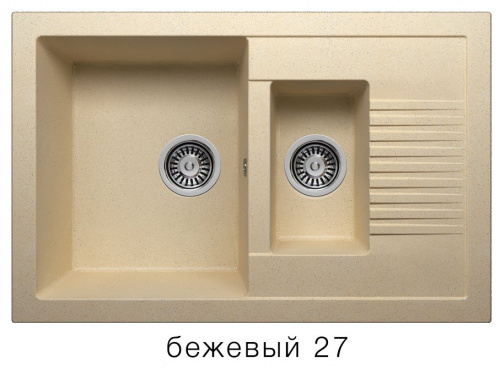 Кухонная мойка Polygran F-21 бежевый, 77х49х19