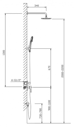 Душевая система Timo Selene SX-2069/00 SM1013, хром