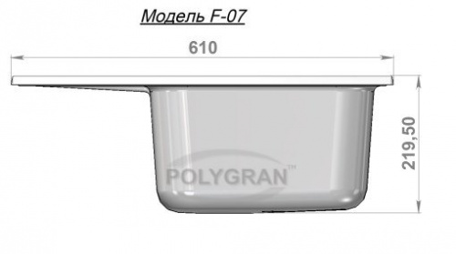 Кухонная мойка Polygran F-07 терракот, 61х50х20