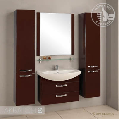 Тумбы под умывальник Акватон Ария М 80 темно-коричневая