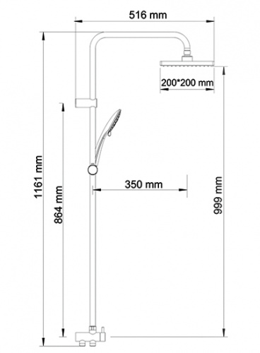 A017 Душевой комплект, 112х51 см