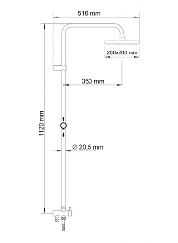 A040 Душевой комплект, 112х51,6 см