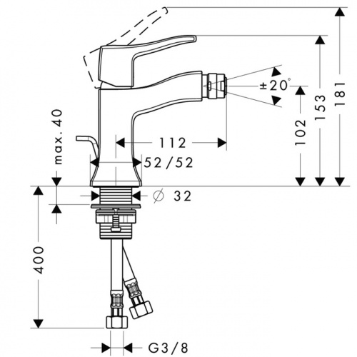 Смеситель для биде Hansgrohe Metris Classic 31275001, хром