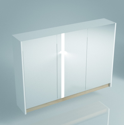 Зеркальный шкаф Kerama Marazzi Buongiorno BG.mi.100.2\WHT, белый\дуб санома