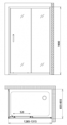 Душевой уголок Gemy Victoria S30191E-A85 130x85x190