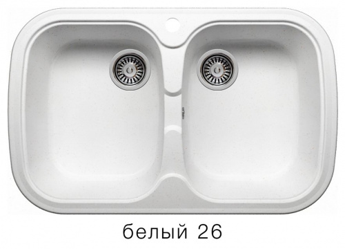Кухонная мойка Polygran F-150 белый, 80х50х20