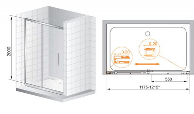 Душевой угол Cezares PREMIER-SOFT-BF-1-130-C-Cr-IV 130x200