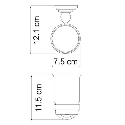 Подстаканник стеклянный WasserKRAFT Ammer K-7028, матовый хром