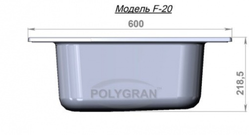 Кухонная мойка Polygran F-20 песочный, 60х50х20,5